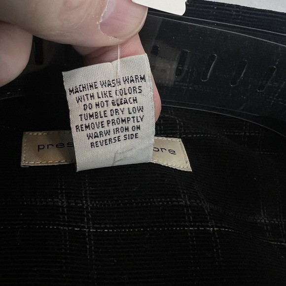 Vintage Preswick & Moore Button Down Shirt Adult XXL  Black Plaid Cotton Men NWT - Picture 7 of 7